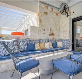 5 bedroom luxury seaside villa with indoor & outdoor pool, near Acharavi, sleeps 10